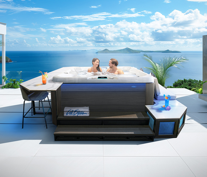 Calspas hot tub being used in a family setting - Charleston